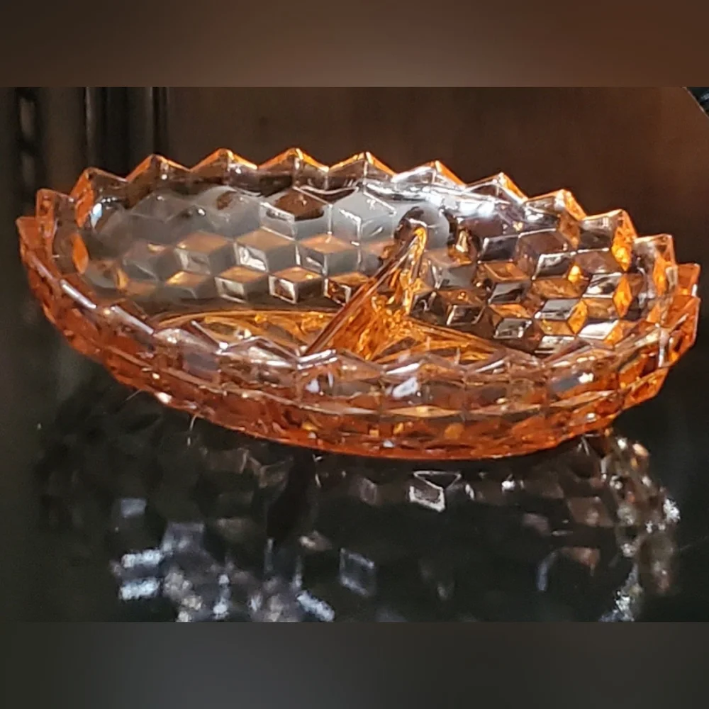 Vntg "Whitehall Peach" 2-Part 10" Oval Dish by Colony - Picture 14 of 16